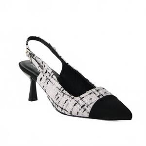 NEW CHINESE LAUNDRY women's mariella kitten heel in black/white tweed